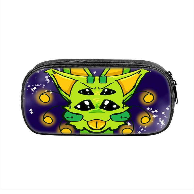 3D New Green Cat Regretevator Gnarpy Game Printed Pen Bag for Primary and Secondary School Stationery Bag