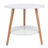 White 2 Layer Storage Coffee Table Side Table Living Room Balcony Furniture for Home