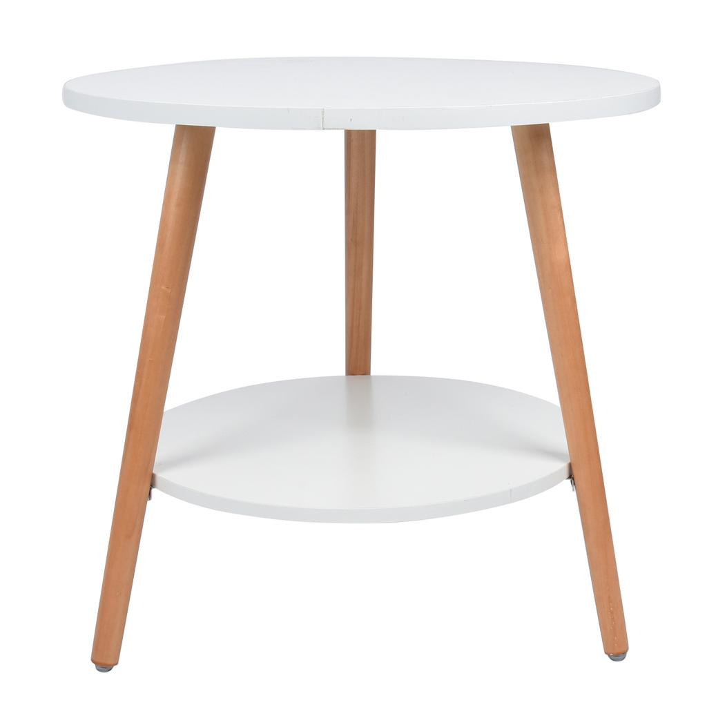 White 2 Layer Storage Coffee Table Side Table Living Room Balcony Furniture for Home