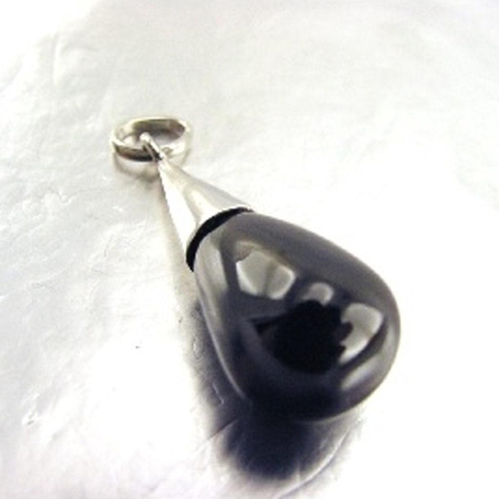 Les Trésors De Lily [C9434] - Silver Pendant 'Eva' Black