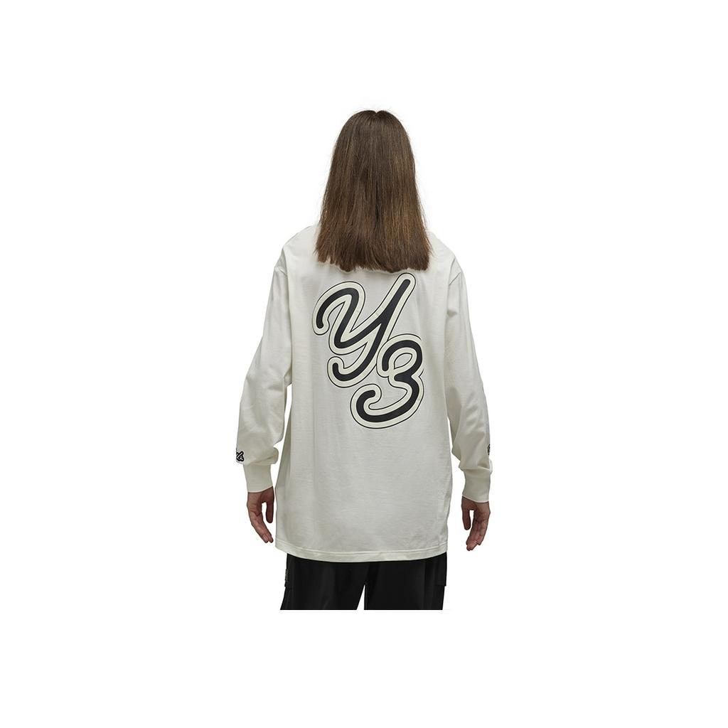 Y-3 Letter Logo Print Loose Casual Crew Neck T-Shirt Men Tops White 39-IQ2147