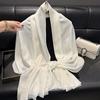 New Spring Emulated Silk Fashion Versatile Scarf Long Shawl for Women Love Simple Versatile Scarf for Women Tiansi Cotton