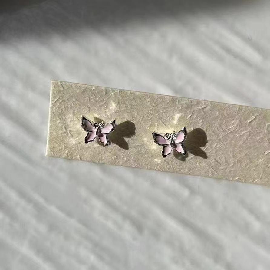 Neuer Niedlicher Schmetterling Stern Perlen Stecker Ohrringe Für Damen Exquisite Mini Ohrringe Schmuck Geschenk Großhandel Direktverkauf