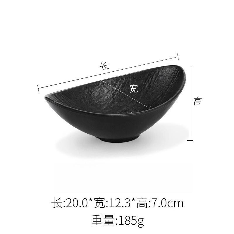 Oval Salad Bowl Melamine Japanese Style High End Dishware for Hotel Restaurant
