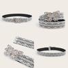 Womens Belt With Butterfly Buckle And Lace Decor For Casual Fashion