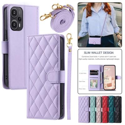 Kordon deri cüzdan kart telefon kılıfı için XiaoMi 13T 12T 11T POCO F5 X5 X3 RedMi 13C not 13 Pro artı 12 11 10 Google piksel 8A Pro 7A kapak çevirin
