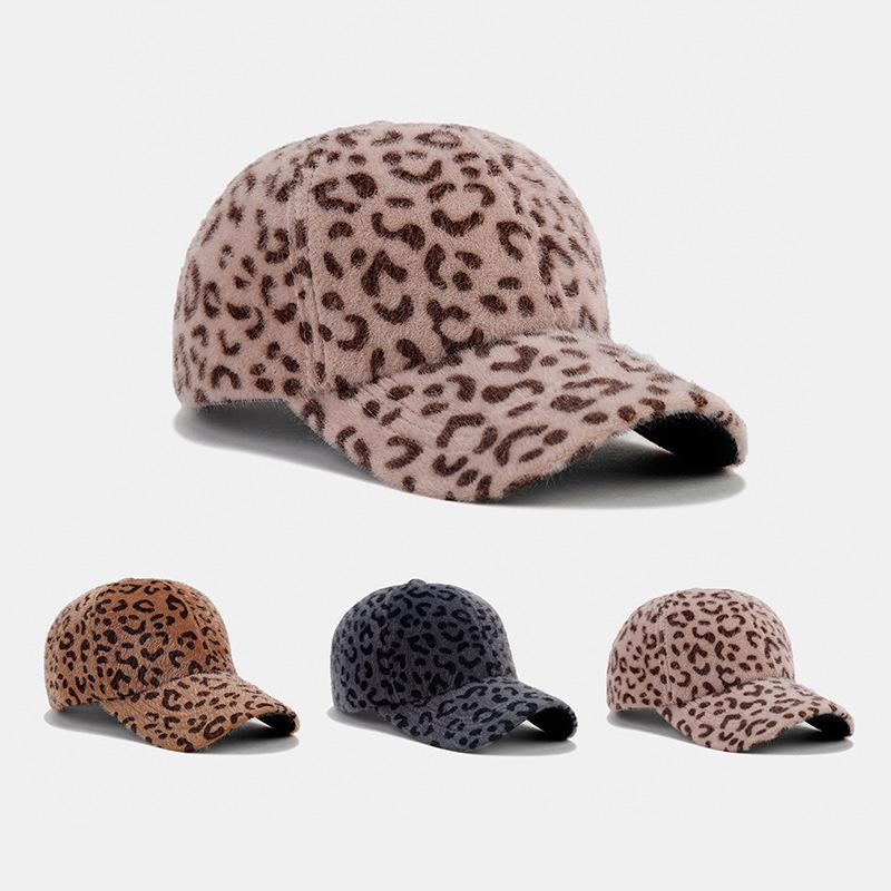 European and American Fashion Trends, Leopard Print Baseball Caps, Female Face Caps, Outdoor Sunscreen Visors, Warm Hats, Tide