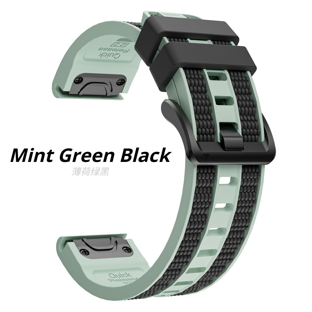QuickFit 22mm 26mm Two-tone Sports Silicone Watch Band For Garmin Fenix 8 Pro 51mm 47mm E 7 7X 6 6X/Epix Gen 2 Strap Bracelet