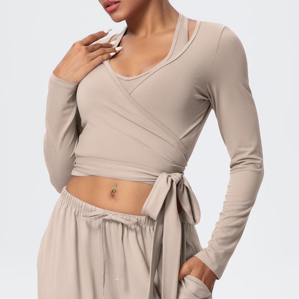 Women's Brushed Long Sleeve One-Piece Yoga Suit for Casual Outdoor Sports and Fitness