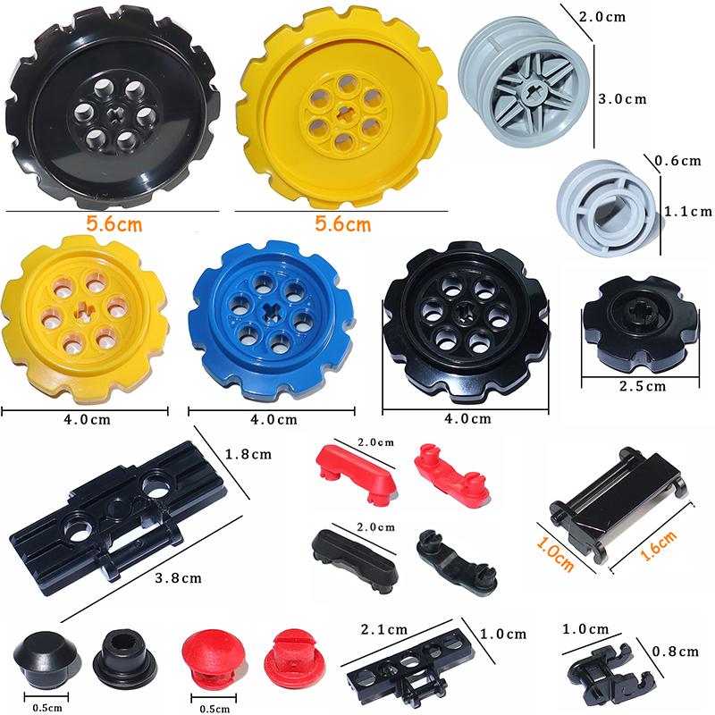 Technical Parts Brick Playset Link Chain Tank Belt Track Wheels Truck Car Gear MOC Brick Toys Playsets 3711 3873 88323 57520 57519 42529