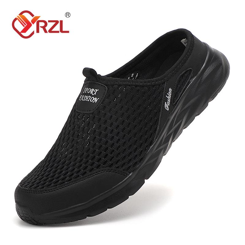 

Мужские полутапочки летние дышащие сетчатые мужские туфли повседневные прогулочные туфли большие плоские легкие сетчатые тапочки сандалии 40