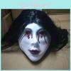 Horror Npc Latex Sadako Mask With Long Hair And Blood Detail For Ghost Themed Events And Cosplay