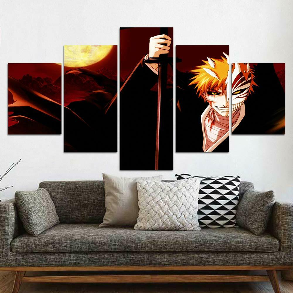 5Pcs Comic Japan Cartoon Anime Decor 5 Pieces Canvas Paintings Wall HD Print Home Decor 5 Panel Room Decor Modern Abstract