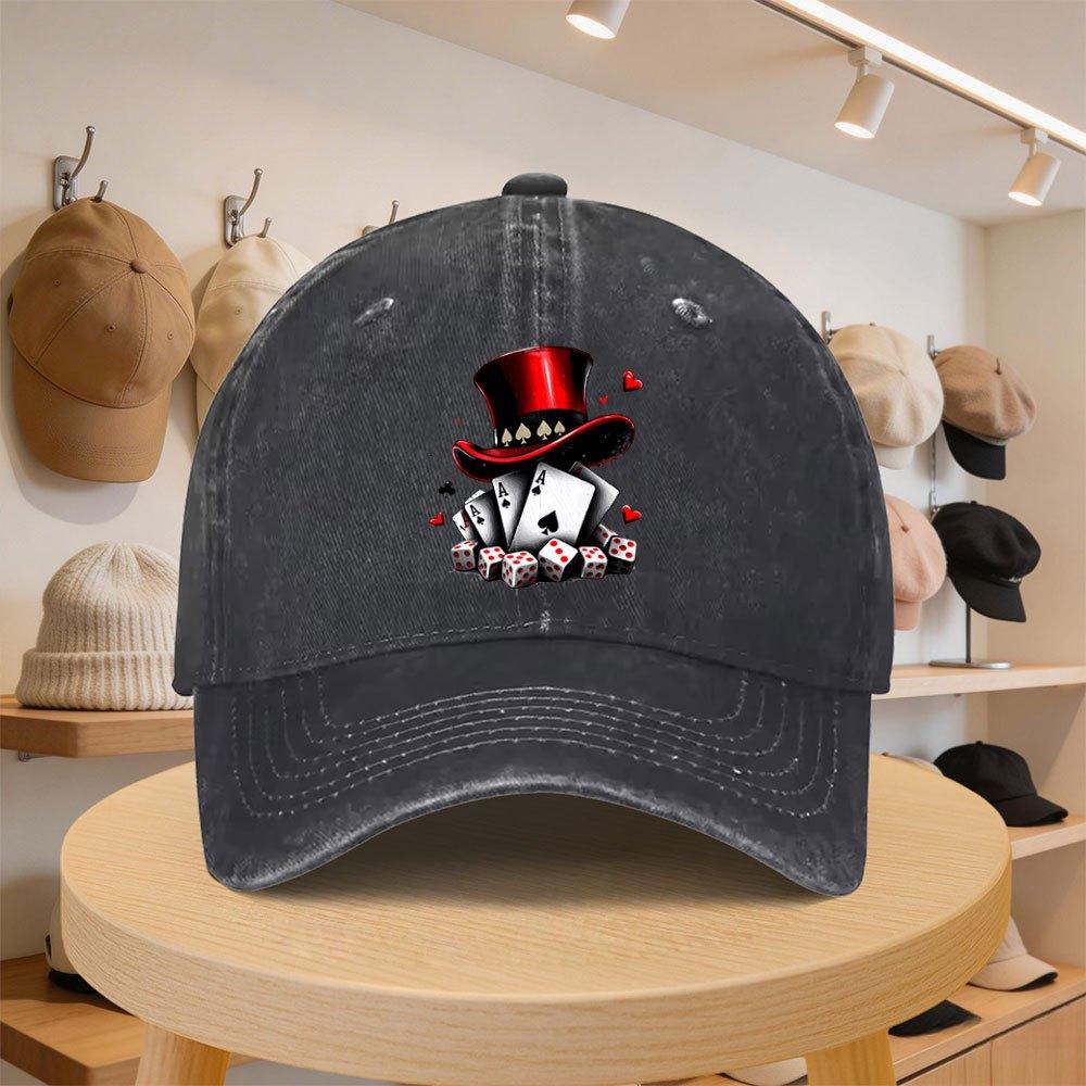 Unisexs Poker Dice Baseball Cap Adjustable Casual Duckbill Hat for SpringAutumn Beach Travel Unisex Fashion Cap