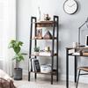 VASAGLE Ladder Shelf, 4-Tier Home Office Bookshelf, Freestanding Storage Shelves, for Living Room Bedroom Kitchen Balcony, Metal Frame