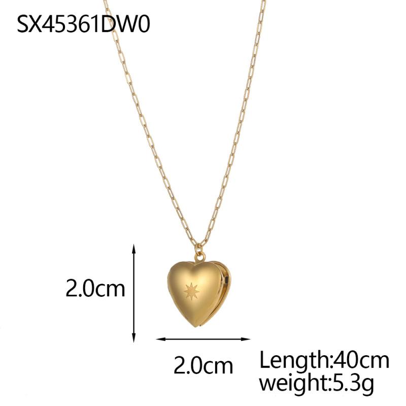 CARLIDANA Irregular Texture Heart Love Zircon Pendants for Stainless Steel Gold Plated Fashion Jewelry Necklace for Women