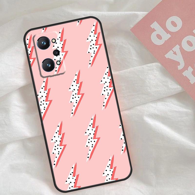 preppy stars lightning pink Case For Realme C75 C63 C61 C65 C67 C55 C51 C53 C35 C71 15 11 12 13 14 Pro Plus GT6 GT7 Pro