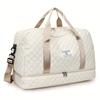 Large Capacity Multifunctial Travel Bag, Spacious Diamd Pattern Sports and Fitness Bag, Portable Weekender Overnight Bag