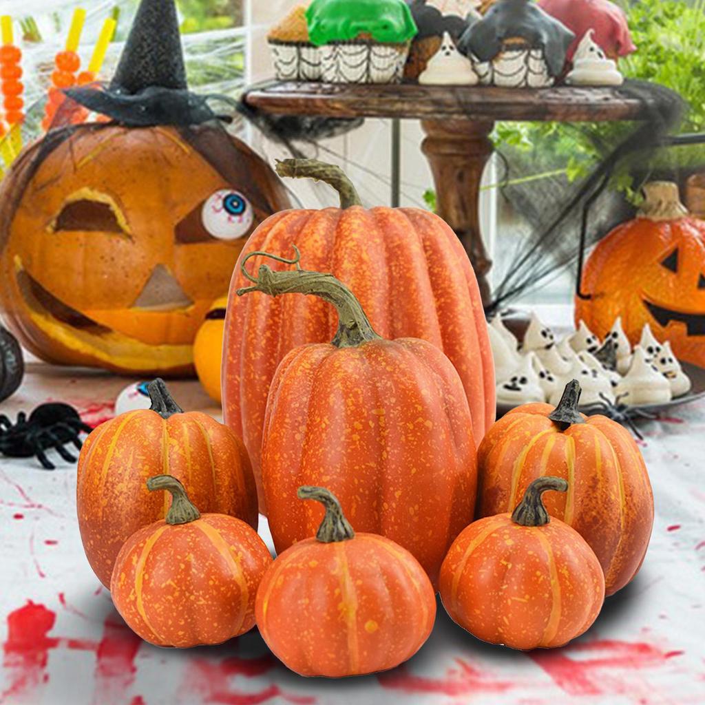 7pcs Halloween Artificial Pumpkin decorations Artificial pumpkin maple leavesAutumn Party Harvest Festival home ornaments
