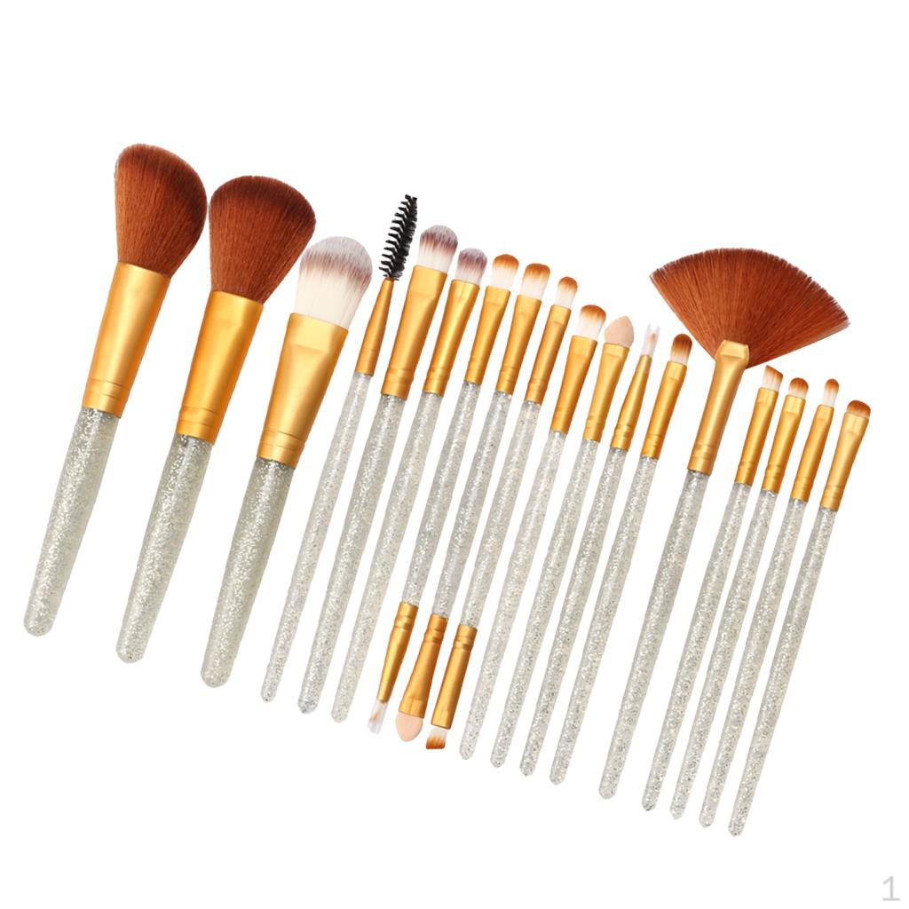 1 es , Set ,Premium Synthetic Foundation Blending Blush Concealer Eyeshadow Silver-Golden