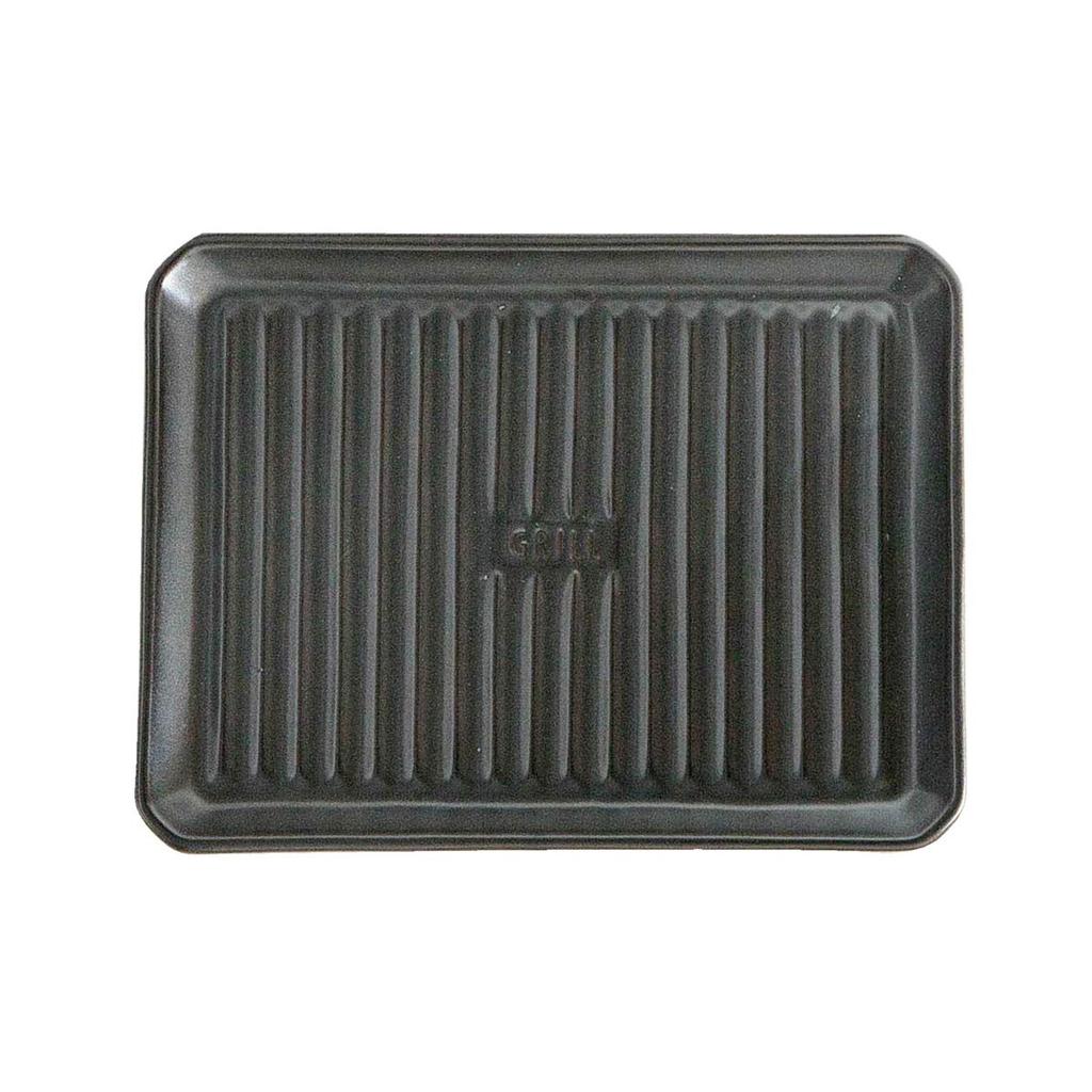 Sarasa Design Ibuki Craft TOOL S Grill Plate, Black, for Fish Grilling, Ceramic Grill, for Direct Flame Cooking, Boiling, and Grilling.