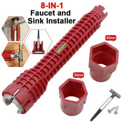 Multifunction Faucet Sink Installer Tool Water Pipe Wrench Spanner Extra Long