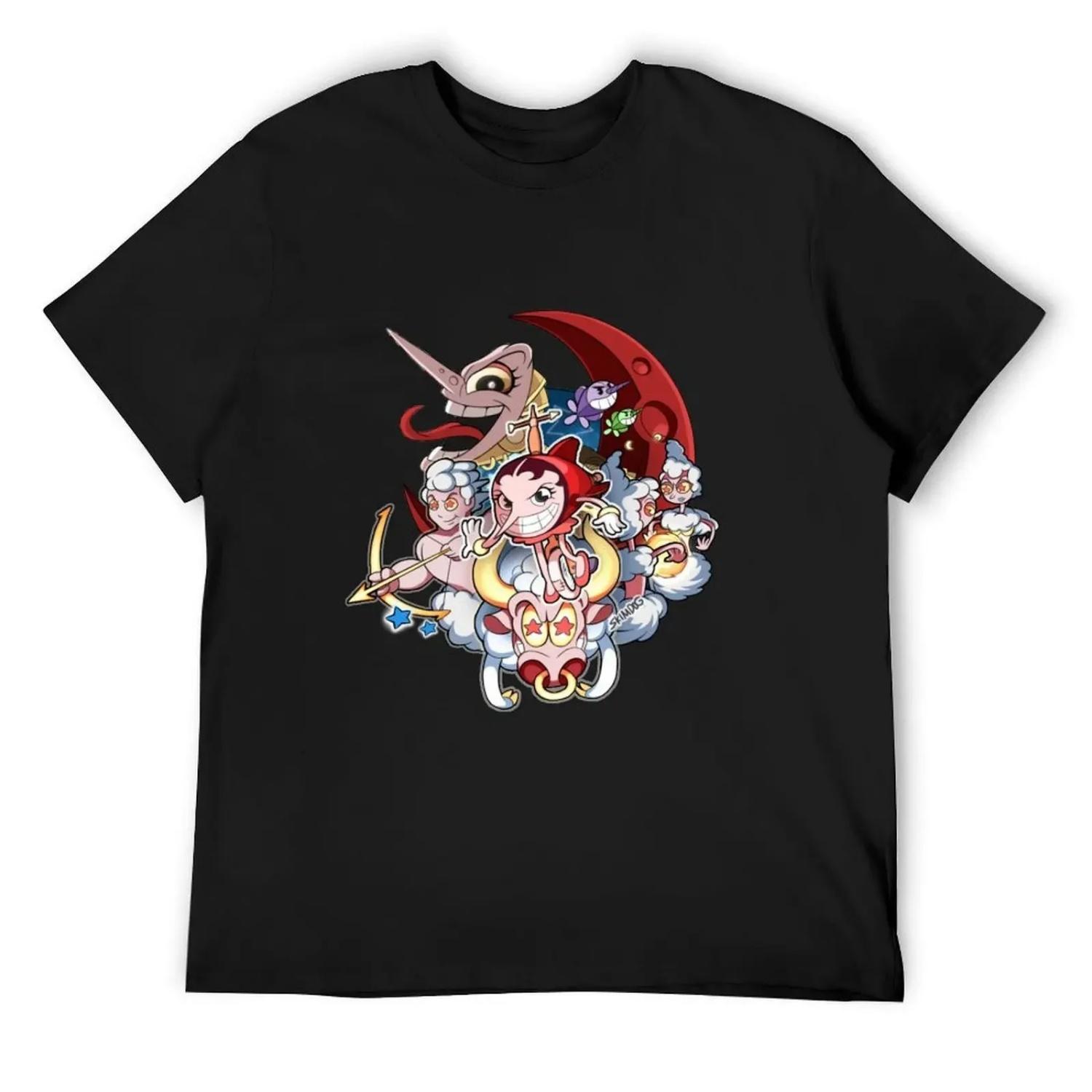 Cuphead Hilda Berg T-Shirt summer shirt street wear shirts graphic tee valentines clothes T-shirts for men cotton XXXXXL чёрный