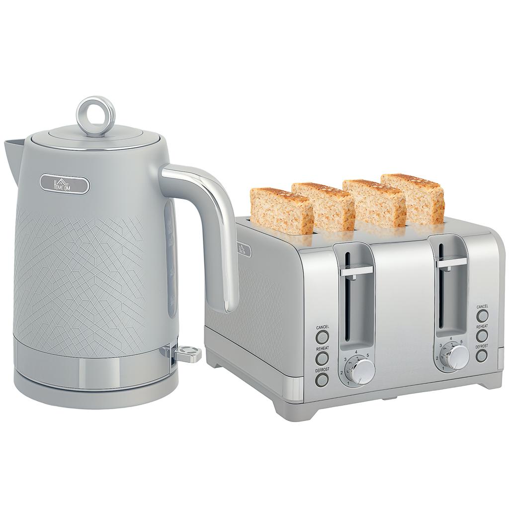 Kettle and Toaster Set, 1.7L 2200W Rapid-boil Kettle with Thermostat