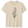 Minimalist Boho Style Botanical Foliage TShirt Line Art Nature Christmas