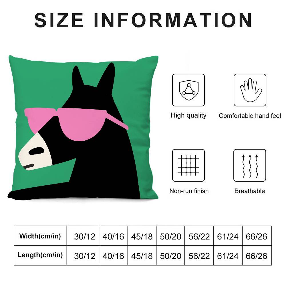 Cartoon Animal Cute Pillow Case Sofa Living Room Bedroom Double-sided Printing Square Cushion Nap Time Pillow Case