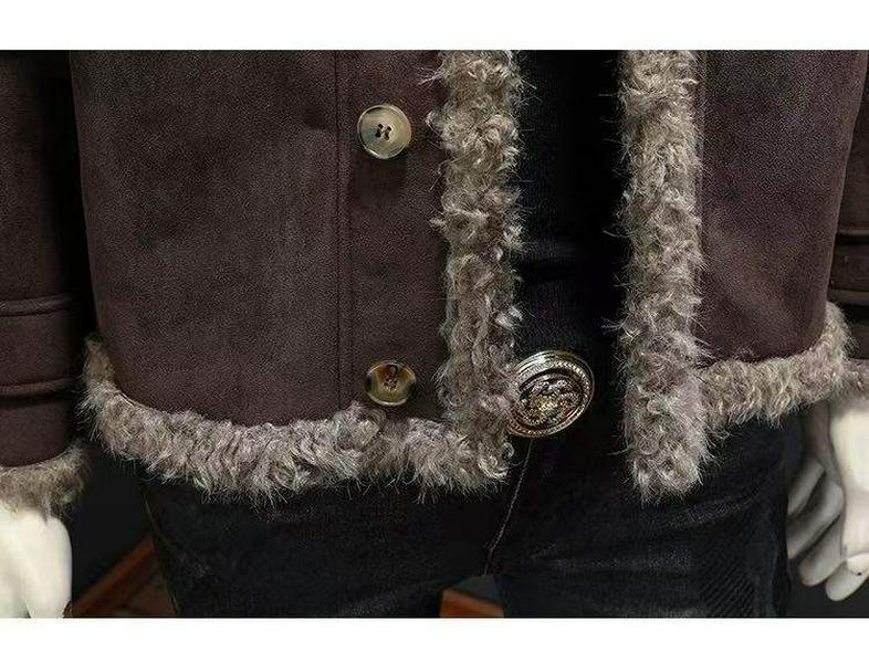 Men's High-End Lambswool Leather Motorcycle Jacket for Autumn/Winter