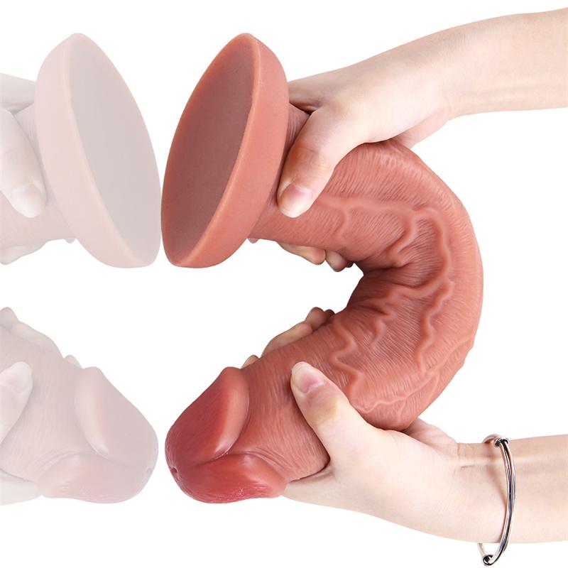 Women's Bedroom Real Feeling Liquid Silicone Simulation Dildo Egg-free Silicone Adult Products