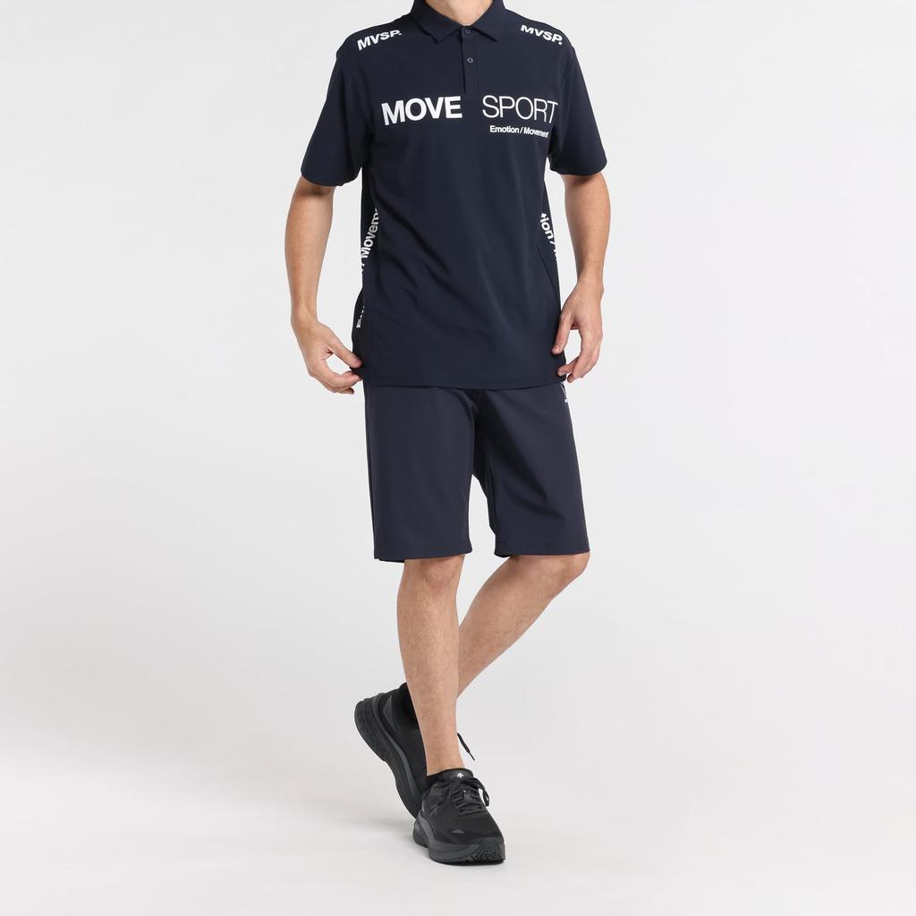 Move Sports Short Sleeve Polo UV Training NV00 Men's Shirt, DESCENTE, Protection, Sweat-Wicking, Quick-Drying, Stretch, Sunscreen, Shirt, (ST5SHSZ1MB)