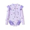 Girls' Long Sleeve Sun Protection Quick-Dry One-Piece Swimsuit