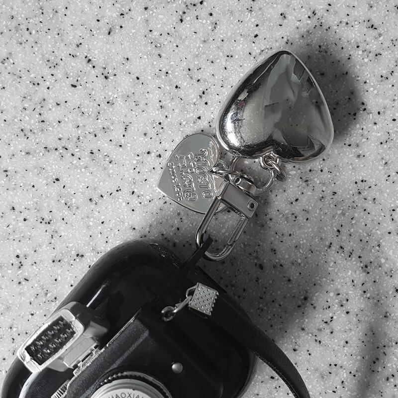 Heart Silver Metal Keychain (with Pendant)