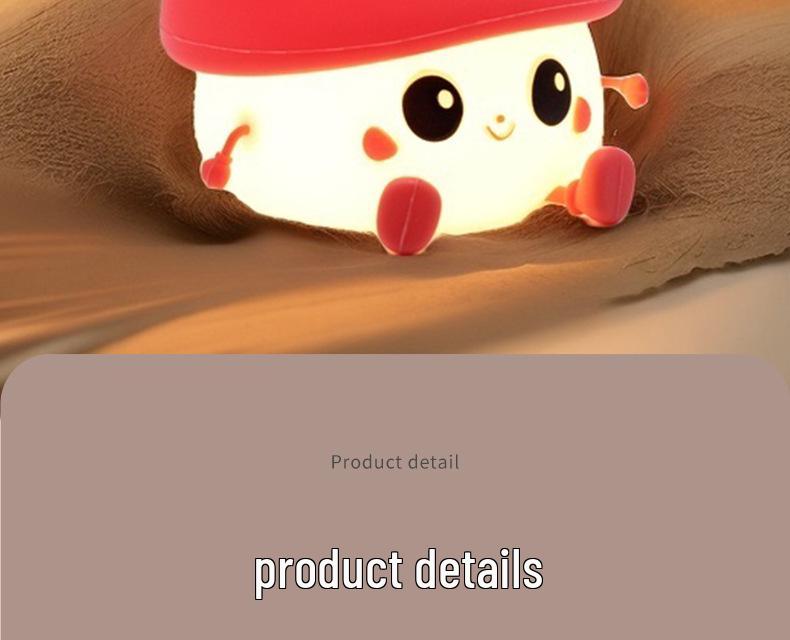 Erdbeer-Silikon-Nachtlicht - Berührungsempfindlich & Zeitgesteuert zur Unterstützung des Schlafs