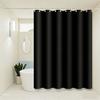 Pure Black Shower Curtain, Simple Solid Color Design, Peva Material, Household Bathroom Partition Shower Curtain