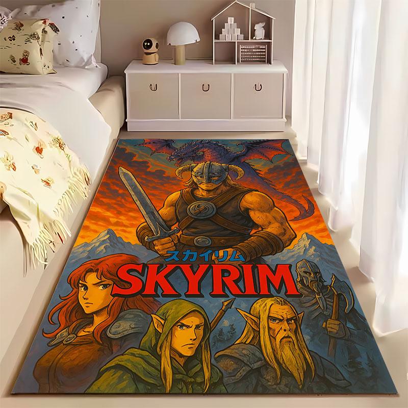 Skyrim Graphic Art Carpet Suitable As a Non-slip Mat for the Living Room or Bedroom Sofa