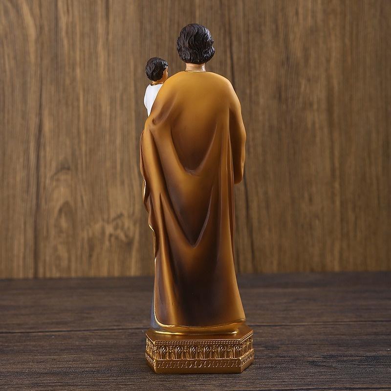 Catholic Ornaments Saint Joseph Hug Jesus Statue Church Desktop Decoration Resin Crafts.