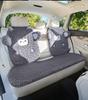 Universal Embroidered Lambswool Car Seat Cushion Set - Winter Warm 3-Piece Interior Decor.