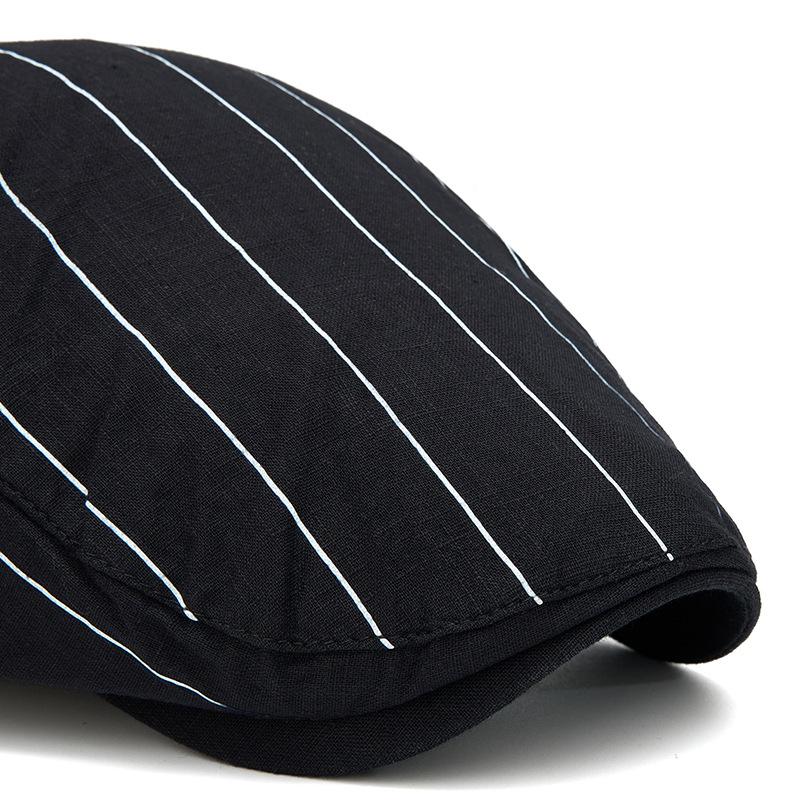 Striped Flat Cap Unisex Ivy Gatsby Newsboy Hat Adjustable Driving Cabbie Cap Casual Summer