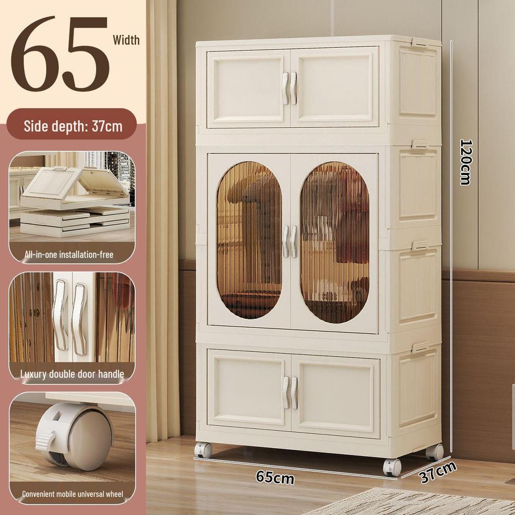 Collapsible Wardrobe with Wheels: Portable Storage for Baby Clothes & Toys.