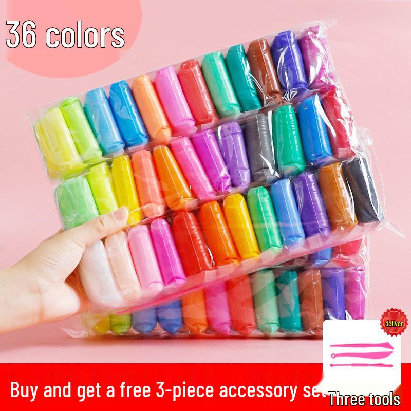 Super Light DIY Modeling Clay Set - 12, 24, or 36 Non-Sticky Colors for Kids' Creative Play