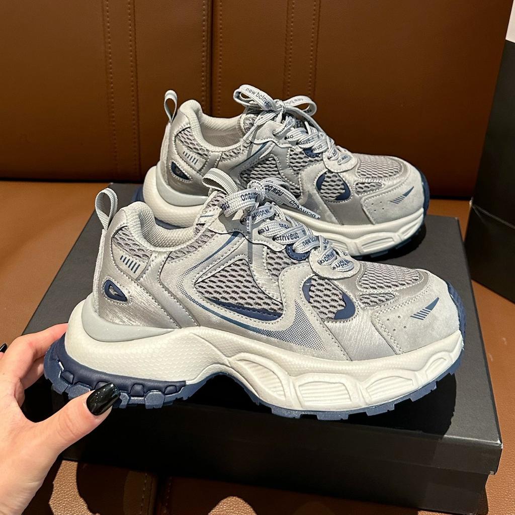 Suding Thick-soled Heightening Dad Shoes for Women's 2025 Autumn New 5cm Lightweight Soft-soled Casual Sports Shoes