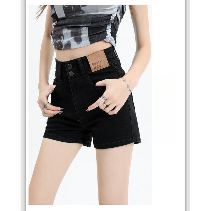 Retro Džínové šortky Dámské Letní Nové S Vysokým Pasem Zeštíhlující Slim Fit Malé Zeštíhlující Áčkového Střihu Široké Nohavice Horké Kalhoty