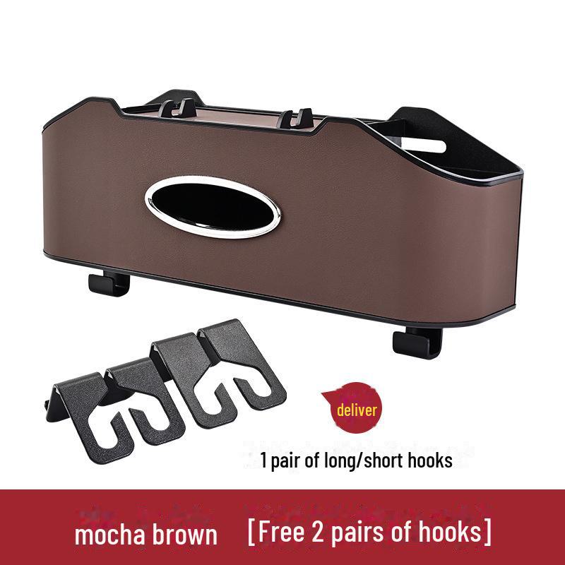 Car Seat Back Multi-Function Storage Organizer with Tissue Holder and Water Cup Holder