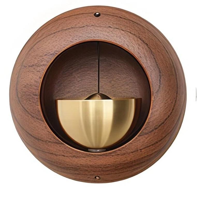 Dopamine Copper Bell Wind Chime with Suction Cup - Entrance Reminder and Magnet Sticker Hanging Ornament for Housewarming Gift