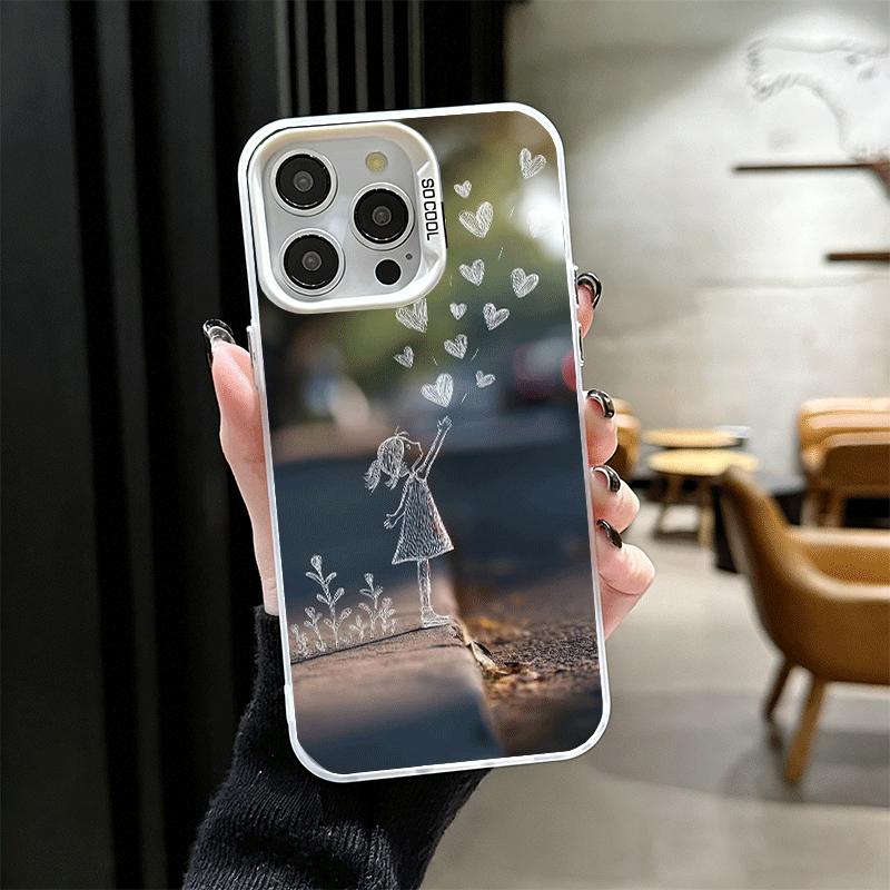 Nature Cute Child Painting Style Shockproof Phone Case for iPhone 17 Air 16 16E 15 Pro Max 14 Plus 13 Mini 12 Back Cover Anti Fa
