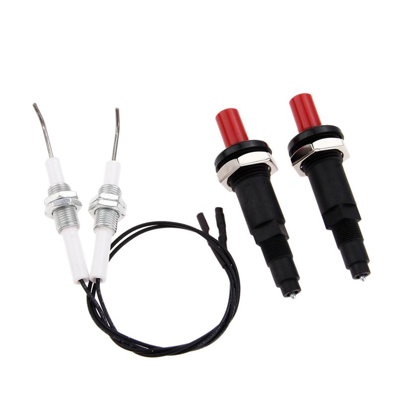 

A25F-2 Set Push Button Piezo Igniter W/Threaded Electrode Ignition Plug For Fireplace/Oven/Heater/Kitchen
