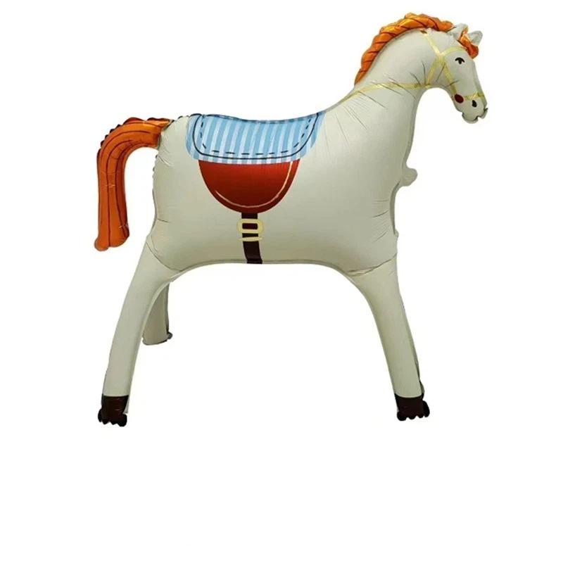 1Pc Animal Horse Aluminum Foil Balloons Baby Shower Birthday Party Decorations Black White Brown Horse Helium Balloon Kids Toys